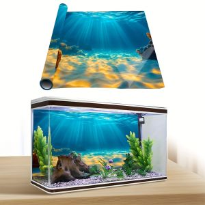 Sunshine Beach Aquarium Background Wallpaper Fish Tank Stickers Suitable for Aquariums Fish Tanks High Definition