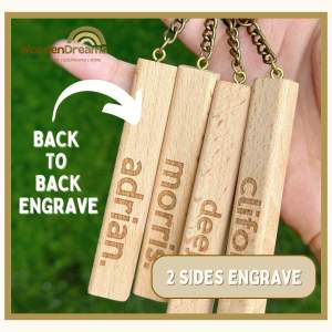 PERSONALIZED Wooden Stick Keychain | Beech Wood Souvenir Giveaways (Laser Engraving)