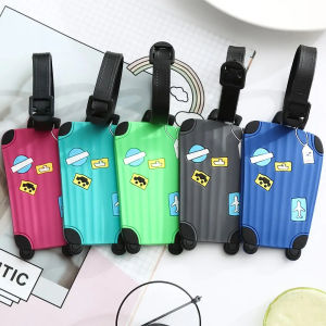 5Pc Business Trip Kawaii Identifiers Tag Label Backpack Handbag Silicone Luggage Tag Baggage Suitcase Name ID Tags with Strap