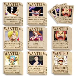 Bandai | Bộ 16 Tờ Sticker Hình Áp Phích Truy Nã One Piece - Đồ Chơi Trẻ Em Cổ Điển Dùng Trang Trí Hành Lý Điện Thoại Đàn Guitar Cốc Ván Trượt - Làm Trò Chơi Ghép Hình Tạo Khuôn Mặt