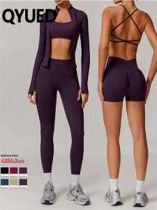 QYUED | Bộ Đồ Yoga Co Dãn Nhanh Khô Đẹp Không Seam