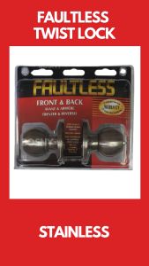 Faultless Twist Lock Door Knob in Stainless