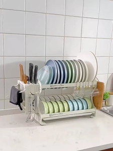 ชั้นวางจาน ที่คว่ำจานในครัว  ชั้นวางอเนกประสงค์ แข็งแรง ทนทาน