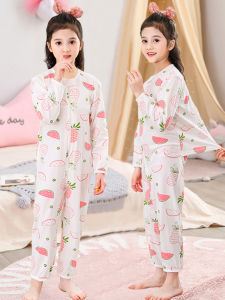 Pure Cotton Childrens Romper Suit Summer Thin Spring Autumn Style Anti-Cold Air Conditioned Clothing 2025 New Design Kids Pajamas