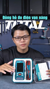 Đồng hồ vạn năng 1000V TOTAL TMT5110004 hiển thị 9999 số đếm đồng hồ kỹ thuật số kèm 3 pin AAA LR03 bảo hành chính hãng