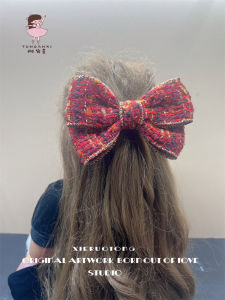 Kẹp Tóc Phong Cách Nước Hoa Nhỏ Dây Thun Thắt Nút Bướm Phụ Kiện Tóc Cho Bé Gái Mùa Thu Đông Dây Buộc Tóc Dày Kẹp Tóc Cho Bé Gái