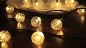 Cuộn 10m đèn nháy LED trang trí viên bi bọt nước màu vàng và đủ màu Đèn nháy bi bọt trang trí tết sân vườn ngoài trời