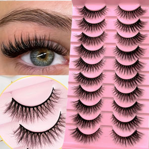10 Đôi Mi Giả 3D Kiểu Mắt Mèo Phong Cách Fox Eye Chất Liệu Mink Giả Không Gây Dị Ứng Tăng Chiều Dài Mắt Mi Giả Tổng Hợp