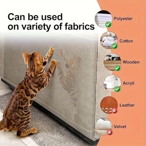 Peelable Anti-Cat-Scratch Furniture Protector Self-Adhesive PVC Transparent Tape Cat Training Sticker for Couch Sofa Protection