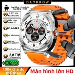 Đồng Hồ Thông Minh Nam 2025 Tích Hợp Tai Nghe Bluetooth 2 Trong 1 Theo Dõi Chuyển Động Nghe Nhạc Theo Dõi Sức Khỏe Dành Cho Android & iOS