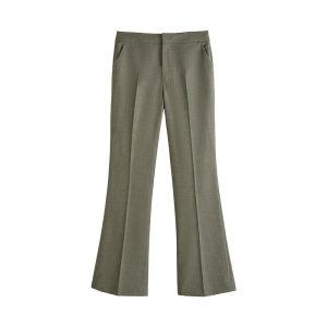 LadyS Elite | Solid Color Wool Suit with Flared Pants