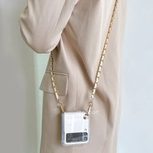 Ốp Đeo Chéo Tráng Gương Cho Samsung Galaxy Z Flip 3 5G Ốp Trang Điểm Thời Trang Vòng Cổ Dây Đeo Dây Đeo Chống Sốc Capa Cho Flip3