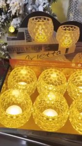 Battery candle / Halloween candles/Clear Candle Holder With Battery Operated Candle For Home Decor honeycomb design HEIM