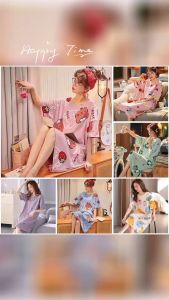 รองค์รักชุดนอน ลายการ์ตูนชุดสูทแขนสั้นกางเกงขายระบายอากาศ ฟรี งานใส่สบาย