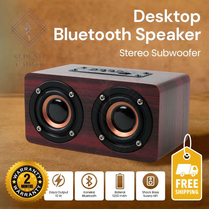Speaker Bluetooth Portable Desktop Wireless Stereo Suara HiFi Bass