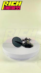 กระจกงาน CNC ทรงกลมสีดำ ของดีกระจกไม่หลอกตา อะไหล่มอเตอร์ไซค์ งานเกรด AAA