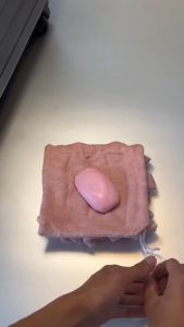 2-In-1 Built-in Soap Soft Loofah Bath Towel with Drawstring Skin Friendly Bath Towel Set for Women Body Scrub Towel for Men