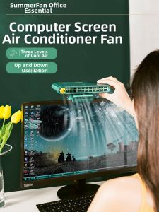 Portable Mini Rechargeable Leafless Fan Large Wind Power Clip-On Desktop Office USB Fan Student Dormitory Home Use Air Conditioner