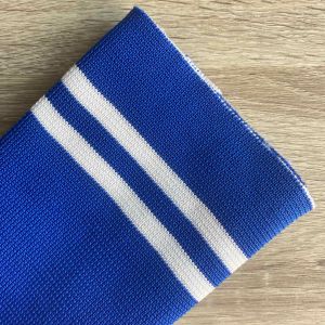 Kain rib bur poliester biru benhur untuk jaket premium hoodie jogger tebal polyester