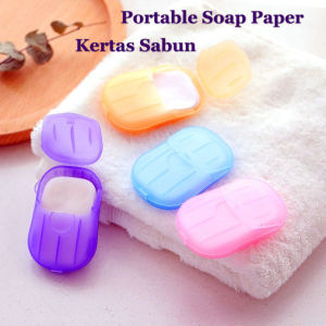 BnB Mall Flower Fragrance Soap Paper - 20pcs/box Disposable Portable Hand Washing Soap - Mini Travel Soap with Rose Scent - Kertas Sabun TB-SP/SLI