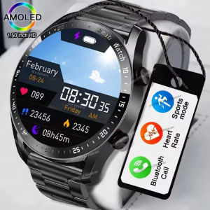 New 1.5 Inch Smart Watch Men Bluetooth Call Heart Rate ECG Health Fitness Sports Watch IP68 Waterproof Business Man Smartwatch
