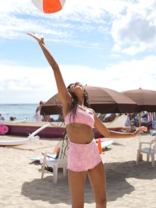 Yukari Swim 2 Pieces Swimsuit Bikini Set Floral Pattern High Cut Bathing Suit