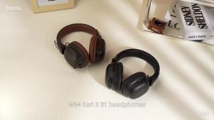 【Usage Time: 32 hours】HOCO W64 Wireless Bluetooth Headphones BT5.4 Foldable Earphone Leather Style HIFI Stereo Sports Headphones For All Smartphone Universal
