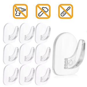 Mini Multifunctional Transparent Hooks Self-adhesive Wall Hooks Kitchen Waterproof Storage Without No Punching Required Hooks