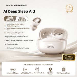 kinyo | Sleep Friendly Noise Cancelling Comfortable for Long Wear Sound Isolation Side Sleeping Comfortable Bluetooth Earphones