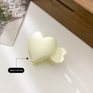 Simple Heart-Shaped Anti-Slip High Horse Tail Fixation Tool Japanese and South Korean Sweet Girl Hair Claw Top Clip