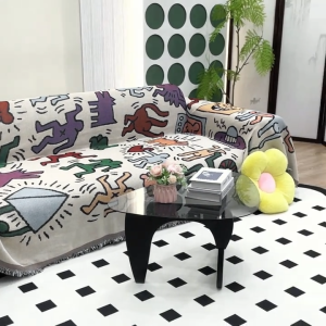 Keith Haring Illustration Decorative Tapestry One Piece Cartoon Pattern Sofa Cover Cloth Sofa Mat Sofa Blanket