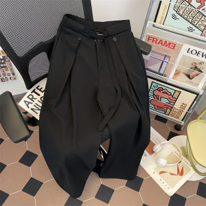 กางเกงขายาวทรงเอผ้าลินินทรงหลวมสบาย ๆ สำหรับผู้ชาย CleanFit กางเกงขายาวทรงหลวมสบาย ๆ ทรงตรง สไตล์ย้อนยุค