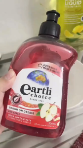 Earth Choice Organic Red Apple Scent Dishwashing Liquid 500ml - Concentrated Eco-Friendly Non-Toxic