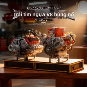 JINGGUAN | Mô Hình Xây Dựng Động Cơ V8 Quà Tặng Sinh Nhật Cho Bé Trai 10 Tuổi