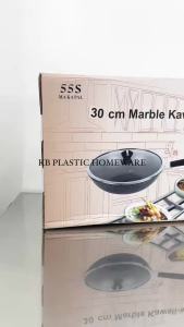 55S Marble Non-Stick Frying Pan w/stay cool Handle with free Spoon Spatula & Frying Shovel(2 Sizes)