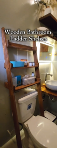 Over the toilet storage rack  Over toilet shelf organizer  Bathroom ladder shelf  Leaning ladder shelf  Over ladder shelves bathroom organizer bathroom tissue holder bathroom towel storage bathroom counter storage toilet roll holders dispenser towel rails