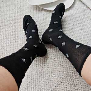 Export American Mens Socks Nautica Style Summer Thin Breathable Gentlemens Socks Stockings Mid-Calf Length Socks Anti-Hook Silk Cotton Bottom