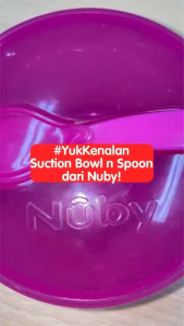 NUBY Easy Go Suction Bowl N Spoon Lid Mangkok dan Sendok Bayi Baby Bowl and spoon for Travelling