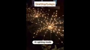 Đèn năng lượng mặt trời 120 led hình pháo hoa trang trí ngoài sân vườn bãi cỏ không thấm nước
