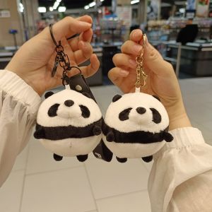 Cute Plush Panda Keychain Ball-shaped Toy Bag Pendant Creative Gift Cartoon Series Soft Material Universal Audience