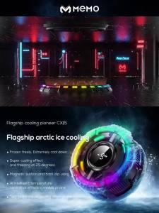 Quạt Làm Mát Điện Thoại 2 Trong 1 MEMO CX15 Với Đèn RGB Kẹp Lưng Từ Tính Làm Mát Bán Dẫn Dành Cho Chơi Game Và Máy Tính Bảng - Tản Nhiệt Làm Lạnh