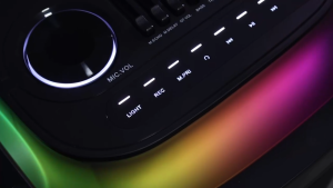 HIMA 100W Bluetooth Party Speaker with LED Lights Karaoke Mic & Guitar Input DSP Hi-Fi Sound TWS Pairing USB/TF/AUX/FM Support 2-Way Speaker System Deep Bass Wireless Speaker for Home Outdoor and Events