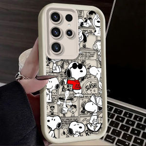 Bandai | Ốp Điện Thoại Silicon Mềm Phong Cách Truyện Tranh Cổ Điển Snoopy Cho Samsung Galaxy S26/S25/S24/S23 Ultra/S22 Plus/S21 FE A07/A17/A37/A57 5G Chống Trầy Xước Chống Sốc