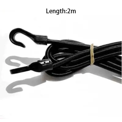1m/1.5m/2m Heavy Duty Elastic Bungee Shock Cord Strap Stretch Plastic Hook Car Luggage Tent Kayak Boat Canoe Bikes Rope Tie
