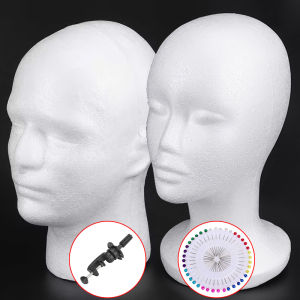 Plastic Foam Mannequin Head Stand for Cosplay Wig Support Placement Model Head Prop Hairdressing Accessories Cosplay Props