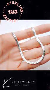 KC Jewelry S925 Silver Glossy Flat Anklet