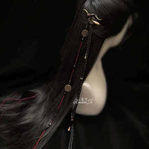 Original Design Copper Coin Hair Clip QingLì Male Female Style Mountain Ghost Money Tassel Hair Accessories Hanfu Headwear