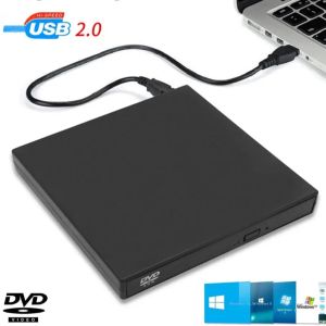 Ổ Đĩa CD DVD Ngoài USB 2.0 Đầu Đọc Quang Học CD-ROM DVD-ROM Cho Máy Tính Xách Tay MacBook Máy Tính Để Bàn - Loại Khay Có Bộ Nhớ Đệm 1.5MB