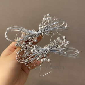 East Gate New Silver Laser Butterfly Knot Hair Accessories Womens Ins Shark Clip Hair Card Back of Head Airy Hair Clip
