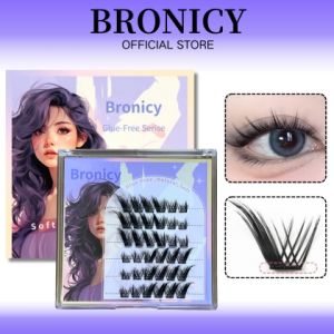 BRONICY False Eyelashes Fox Eyes Single Cluster Segmented Thick Natural Grafting Eyelashes